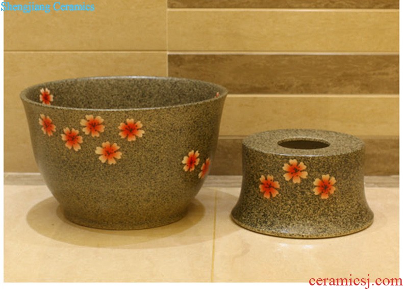 Koh larn, qi ceramic art basin mop mop pool ChiFangYuan one-piece mop pool diameter of 30 cm swirl marks