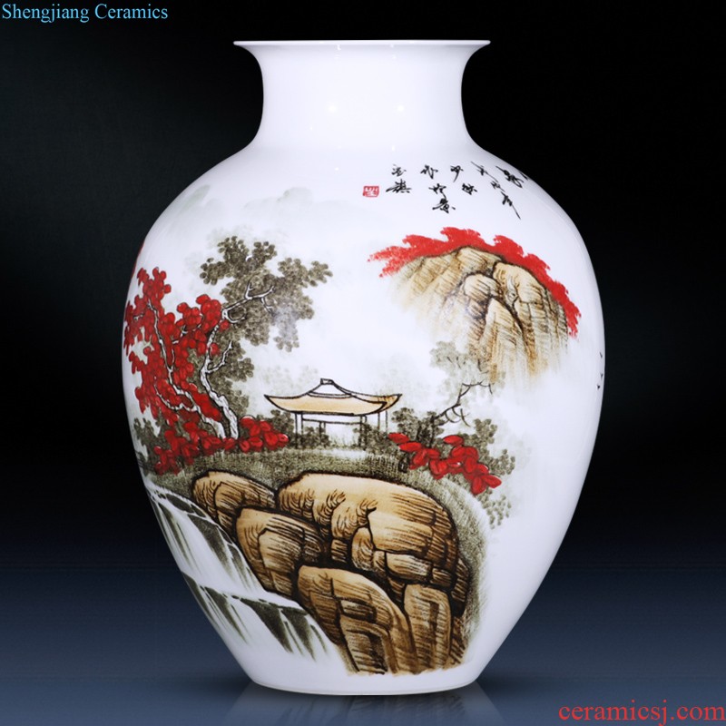 Jingdezhen ceramics vase furnishing articles sitting room ground vase large-sized hand-painted porcelain hotel club house sitting room adornment