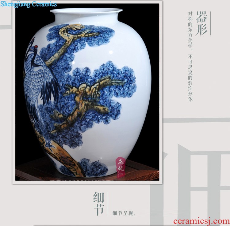 Jingdezhen blue and white porcelain and ceramic vase flower arranging living room place new Chinese style household act the role ofing is tasted crafts