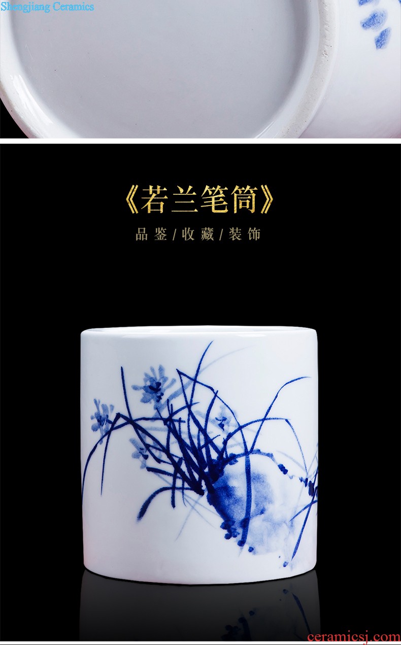 Jingdezhen ceramics hand-painted color ink every year more than the French vase hotel family sitting room adornment is placed