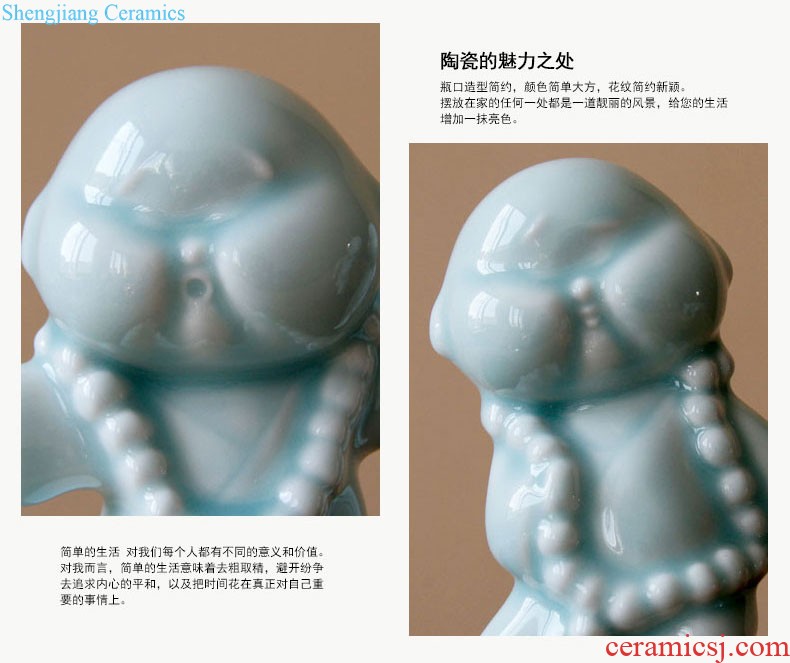 Rain tong home | jingdezhen ceramics creative home hand shadow celadon kung fu boy little monk ceramic furnishing articles