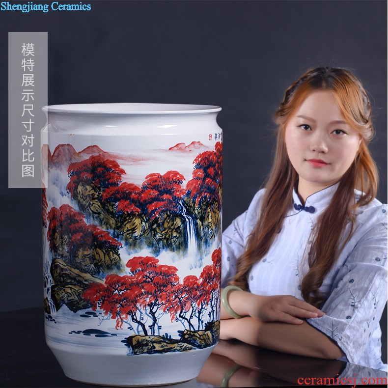 Jingdezhen ceramics hand-painted riches and honour figure of large vase fgt0 household decorates sitting room place Chinese style home outfit