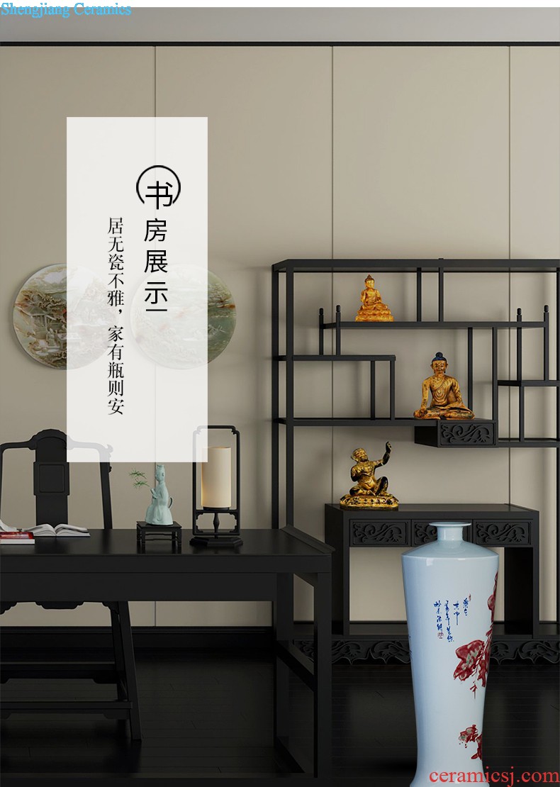 E014 sign on the submission of jingdezhen ceramics anaglyph antique calligraphy of large vase furnishing articles archaize office