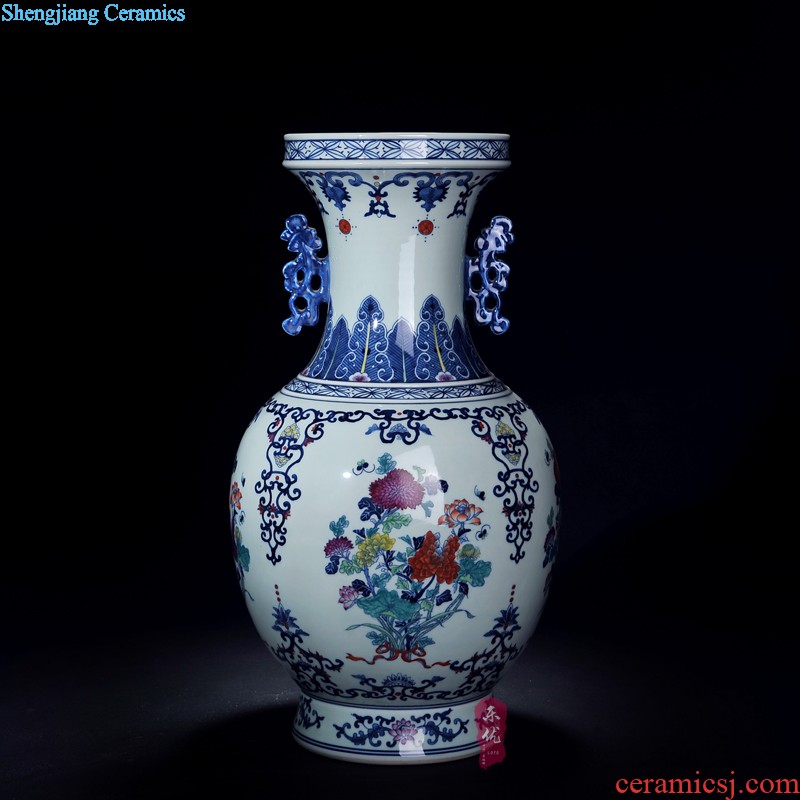 Jingdezhen porcelain Ceramic vase hand-painted porcelain youligong virtuous Chinese handicraft furnishing articles in the living room