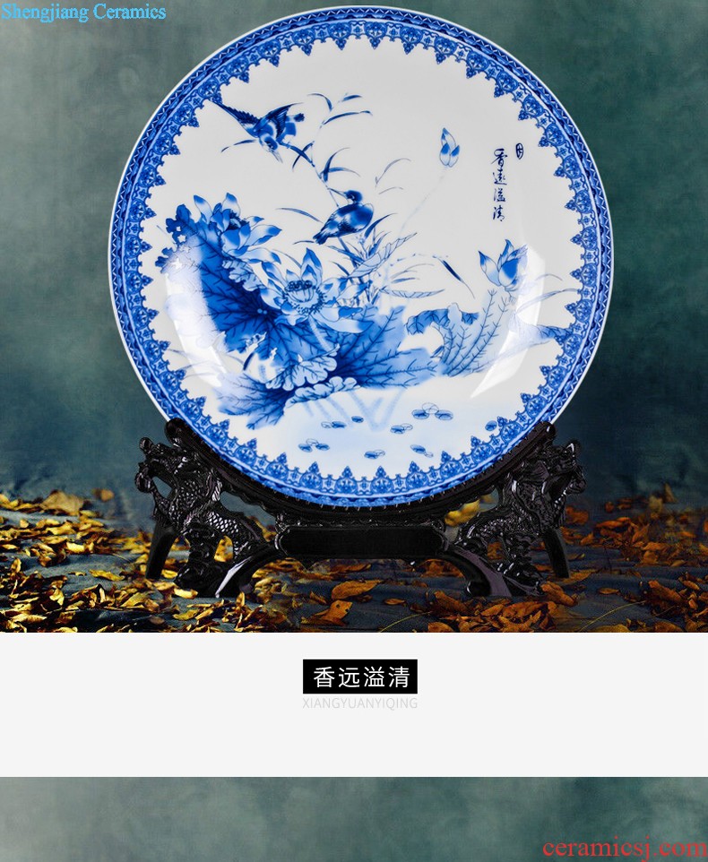 Jingdezhen ceramic powder enamel hand-painted landing big vase full sitting room adornment is placed and calligraphy calligraphy and painting cylinder cylinder