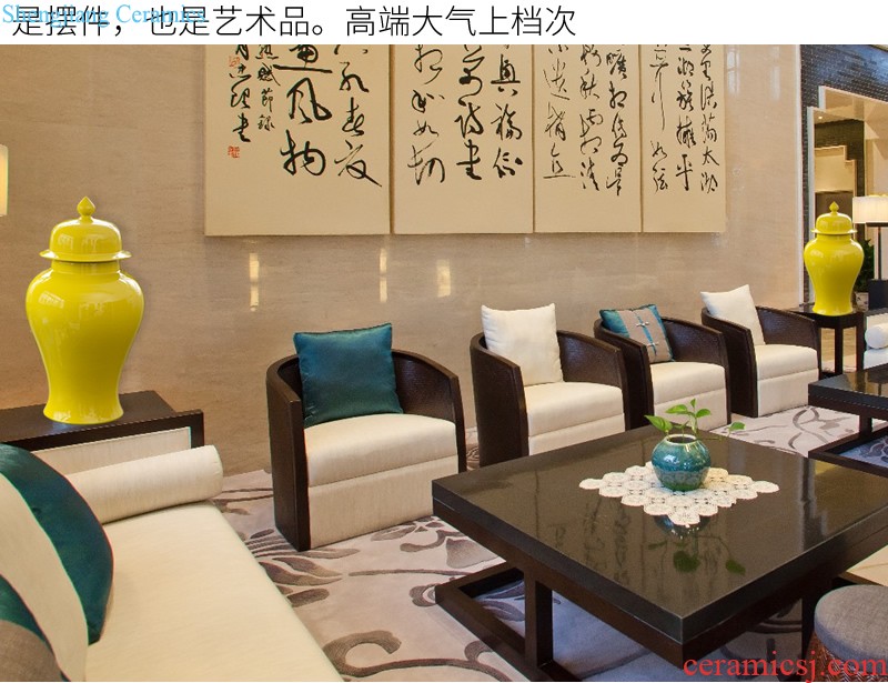 European furnishing articles of jingdezhen ceramic vase contracted and contemporary creative sitting room of the white flower arrangement, three-piece decorations