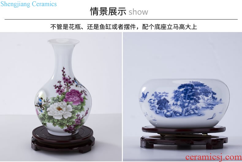 Blue and white porcelain of jingdezhen ceramics antique pen XiCha wash water shallow large turtle cylinder water lily cylinder ashtray furnishing articles