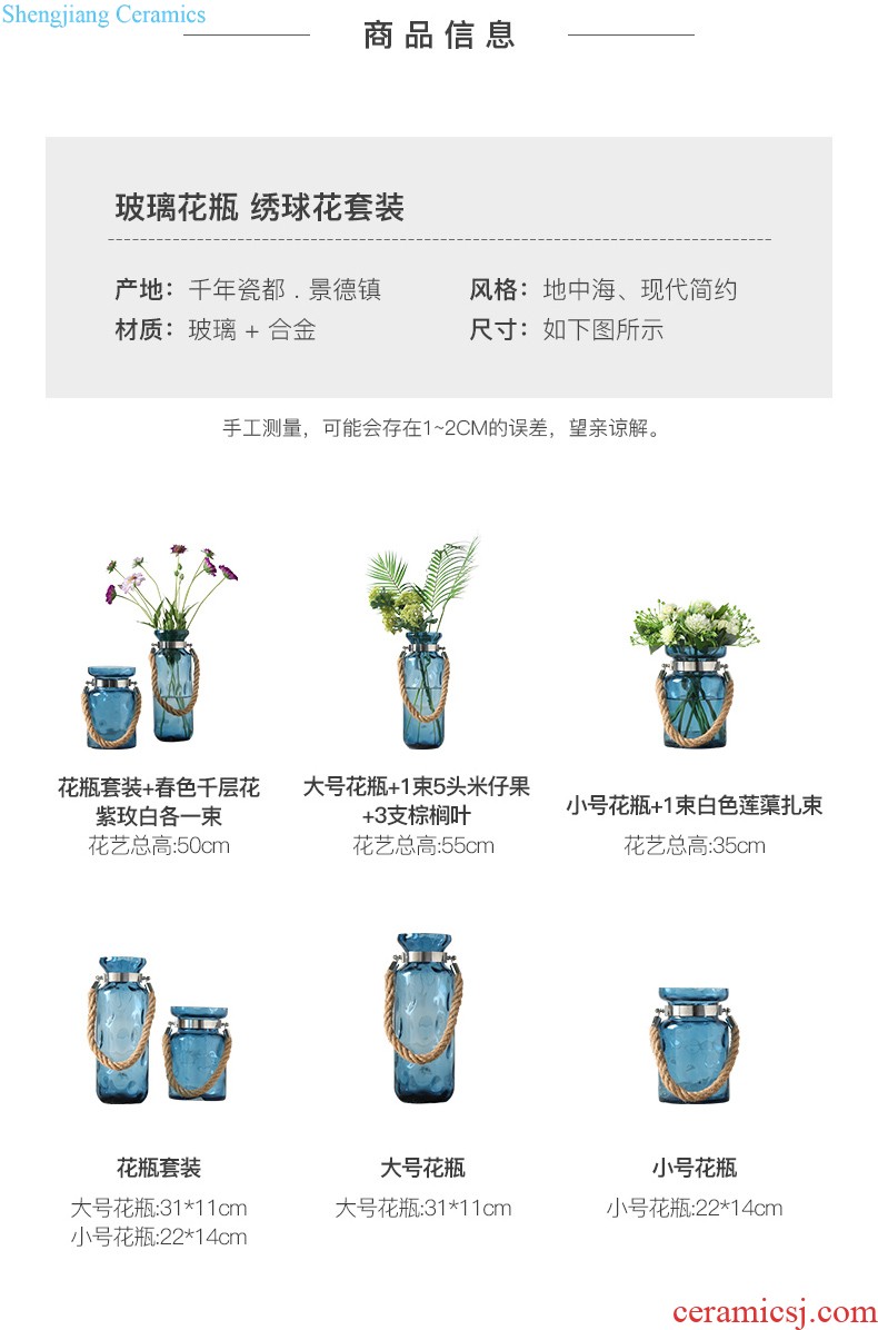 Contemporary and contracted ceramic vase furnishing articles sitting room flower arranging, creative water transfer printing vase household adornment furnishing articles