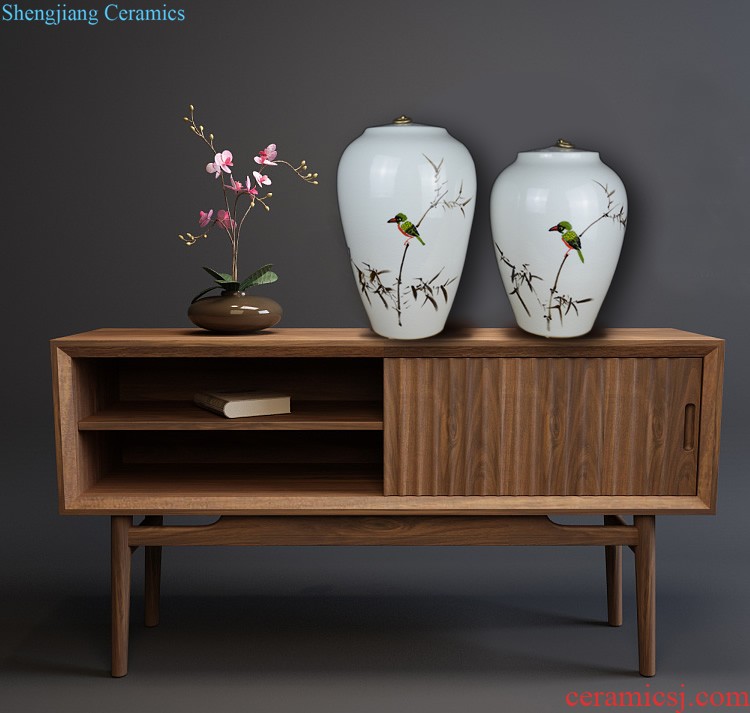 Three Yang kaitai, jingdezhen ceramics kiln rich ancient frame vase Chinese style restoring ancient ways sitting room adornment handicraft furnishing articles