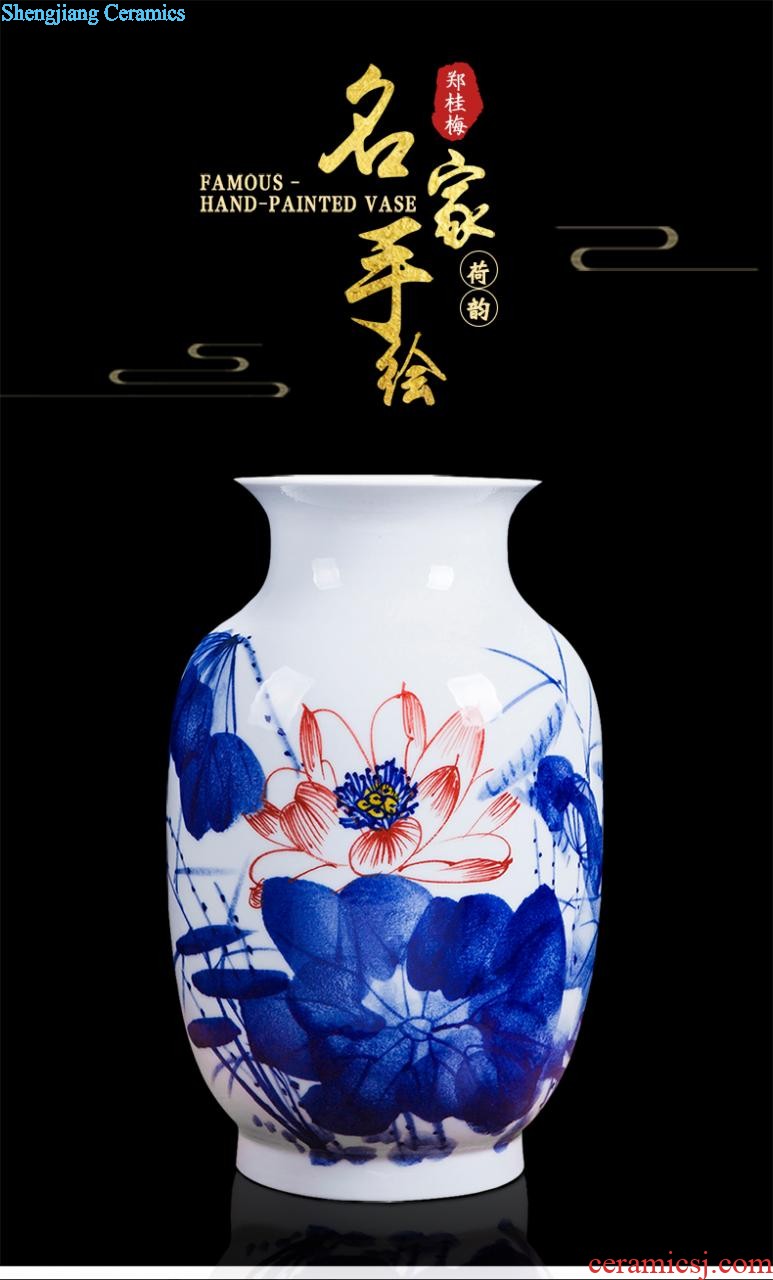 Jingdezhen ceramics hand-painted color ink every year more than the French vase hotel family sitting room adornment is placed