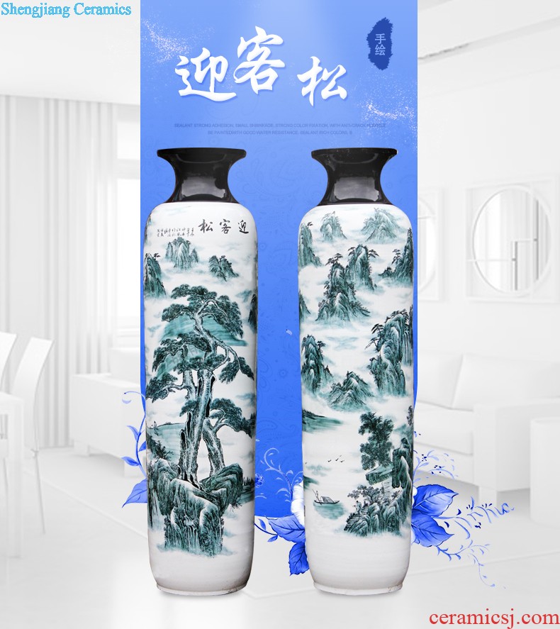 Jingdezhen ceramics by hand antique Chinese blue and white porcelain vase flower arrangement sitting room adornment is placed large