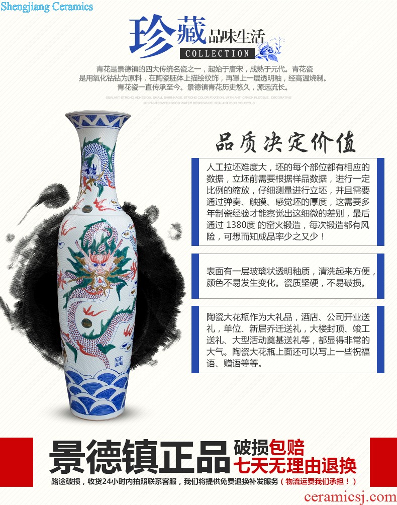 Jingdezhen ceramics vase pomegranate flower arranging machine of Chinese style household to decorate the living room TV ark handicraft furnishing articles