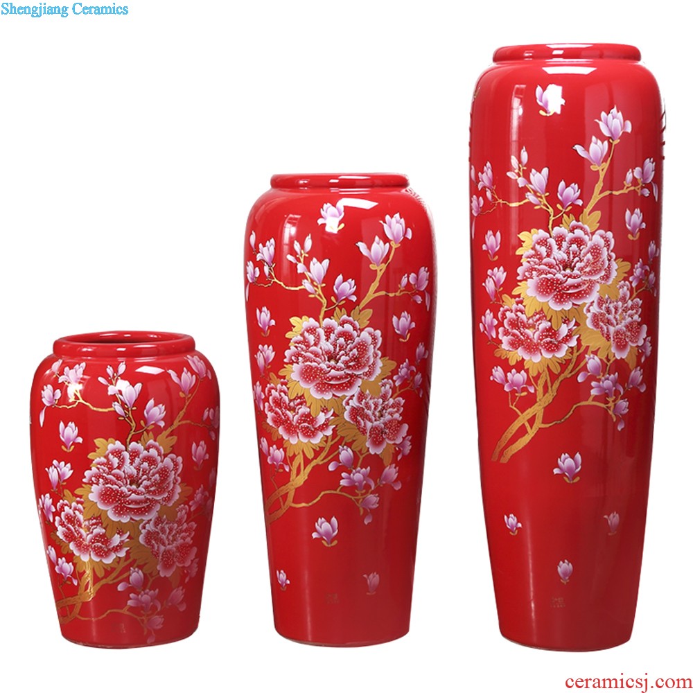 Jingdezhen ceramics hand-painted pastel landscape vases, flower arranging shan thorn Chinese style household TV ark furnishing articles