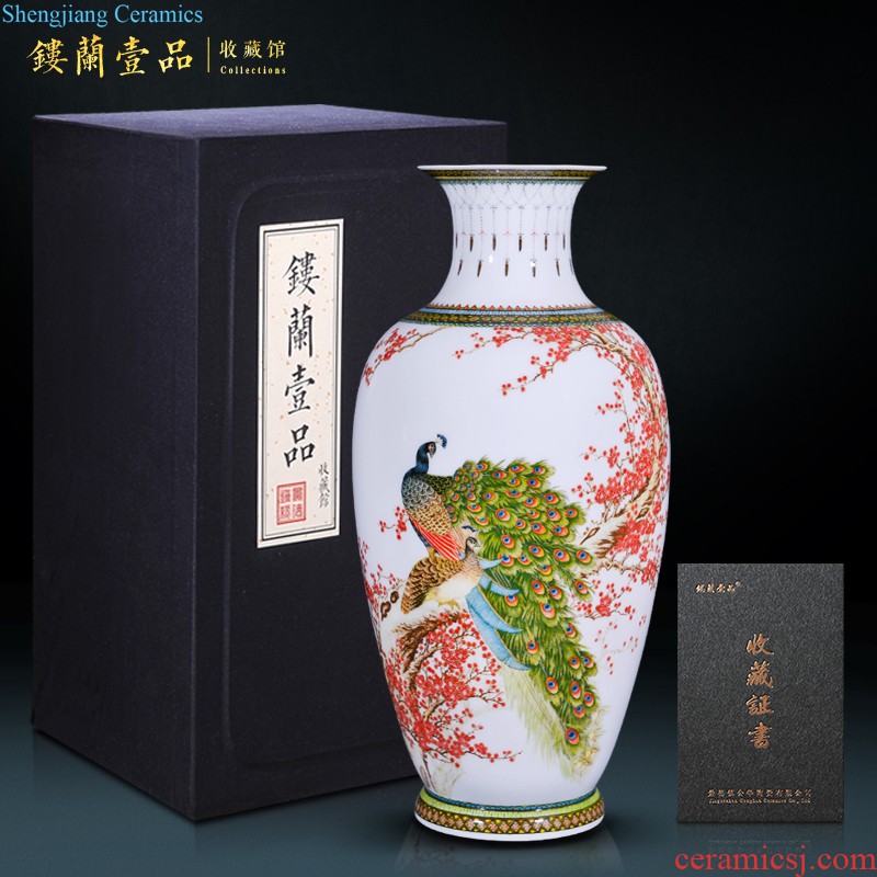 Jingdezhen ceramics high imitation qing qianlong vase youligong celestial big sitting room of Chinese style household adornment furnishing articles