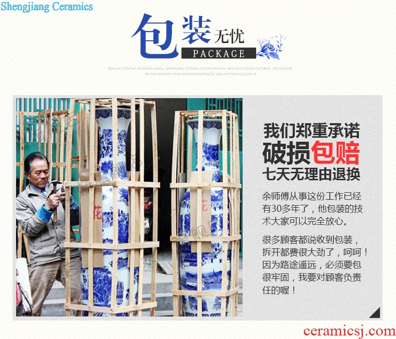 Jingdezhen ceramics has a long history in the masters hand draw the French blue and white porcelain vase sitting room hotel decoration furnishing articles