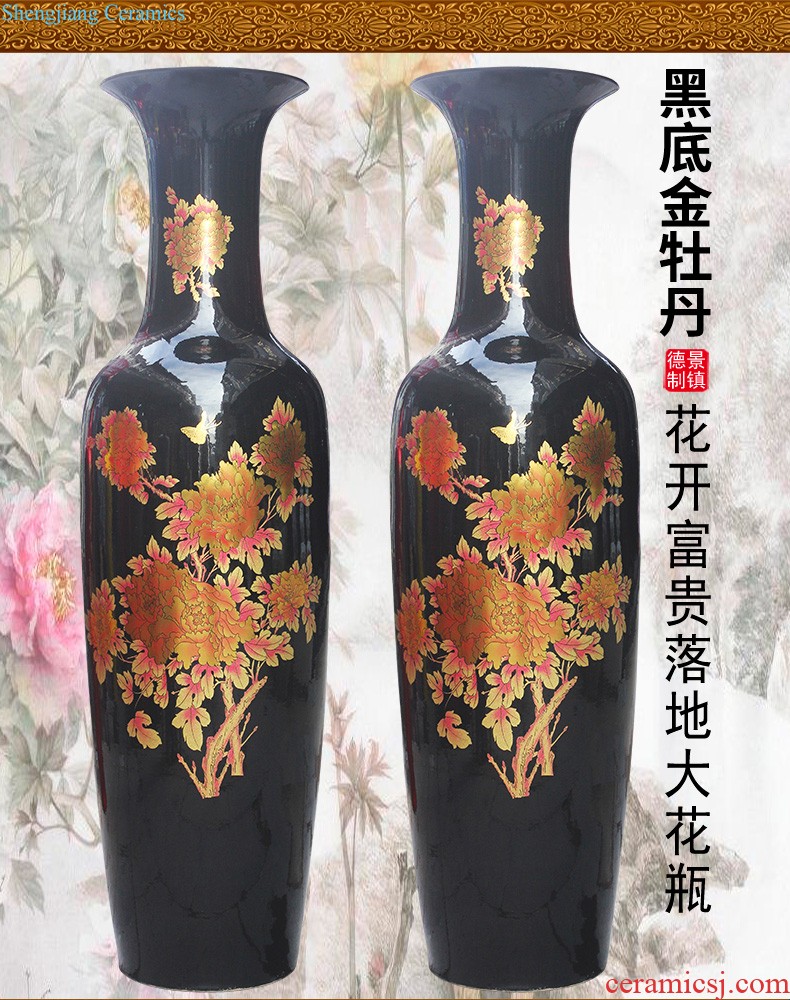 Jingdezhen ceramics red large vases, flower arranging Chinese style household adornment handicraft furnishing articles large living room