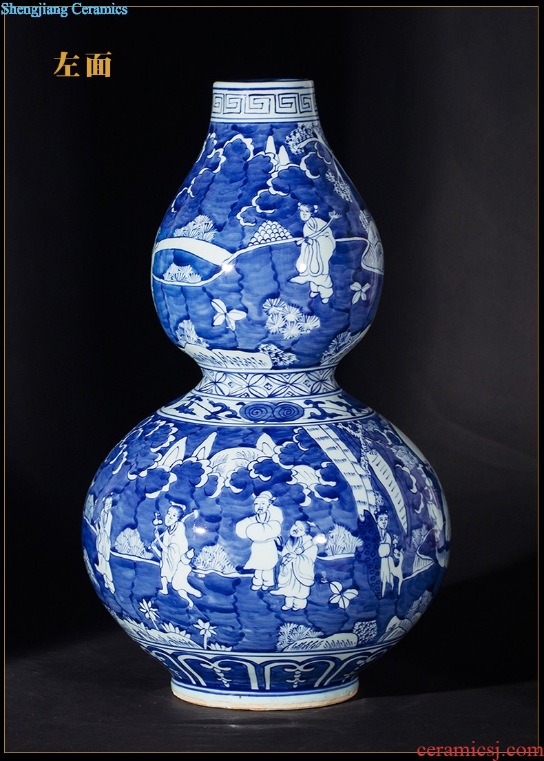 Hand of large blue and white vase sf50 jingdezhen ceramics riches restaurant decoration large living room