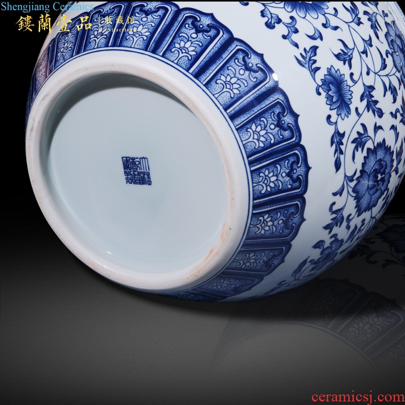 Jingdezhen ceramics high imitation qing qianlong pastel dragon general tank Chinese style living room home decoration collection furnishing articles