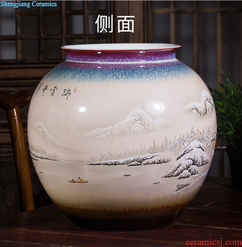 Jingdezhen ceramics vase master Chinese antique hand-painted home sitting room adornment of blue and white porcelain flower arranging furnishing articles