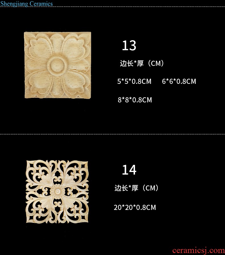 Wood carving flower square of carve patterns or designs on woodwork furniture decoration rectangle artical decals Roman chapiter bracket solid wood strips