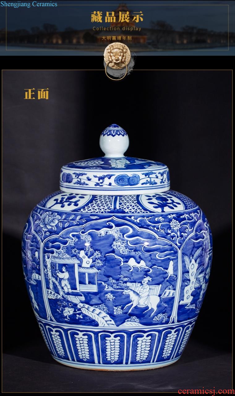 Jingdezhen ceramic floor big vase furnishing articles dried flower arranging flowers contemporary and contracted large sitting room porch decorate European style