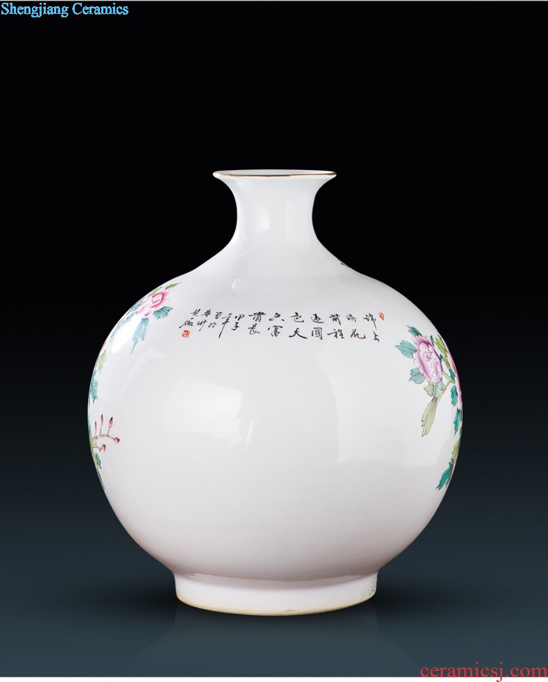 Famous master of jingdezhen ceramics hand-painted vases sitting room adornment is placed Chinese landscape painting porch decoration