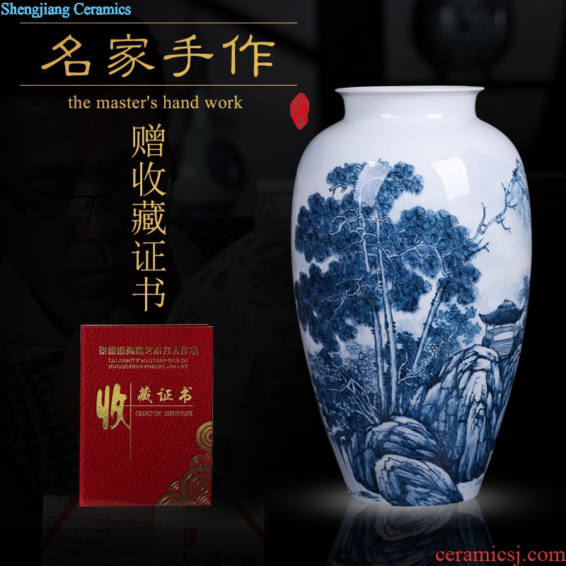 Jingdezhen ceramics vase hand-painted south garden sweet wind New Chinese style household adornment the sitting room TV ark furnishing articles