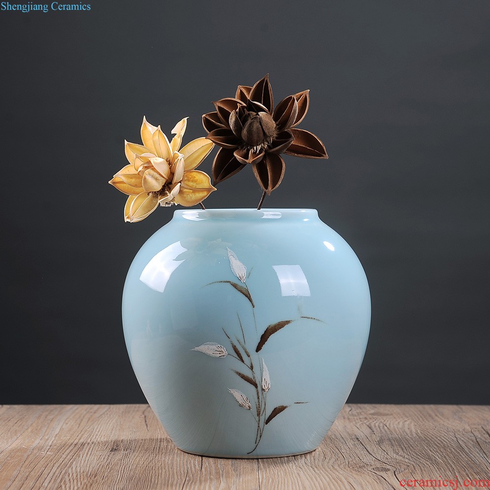 Jingdezhen ceramics vase furnishing articles flower arranging new Chinese style household sitting room ark hand-painted porcelain decoration process