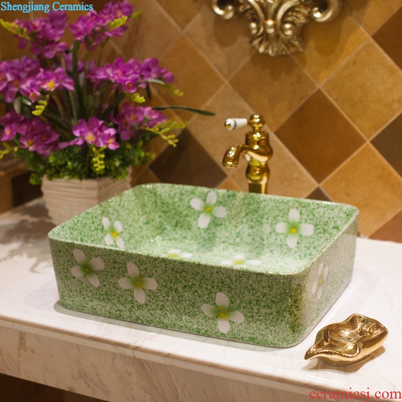 M the basin ceramic toilet lavabo that defend bath lavatory art on stage Hand-painted gold flower