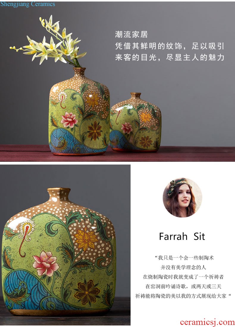 Dry jingdezhen ceramic vases, contemporary and contracted sitting room TV ark adornment furnishing articles table hydroponic flowers