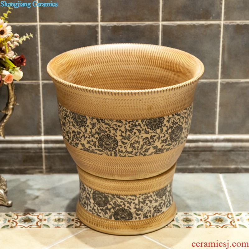 Koh larn, qi Jingdezhen ceramic stage basin square European art basin lavatory bath Red is the colour