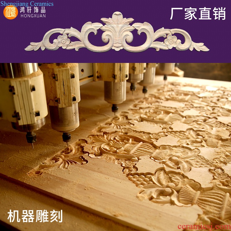 European-style wooden small Angle flowers piece of furniture of carve patterns or designs on woodwork Chest decoration wood flower decals dongyang woodcarving Angle