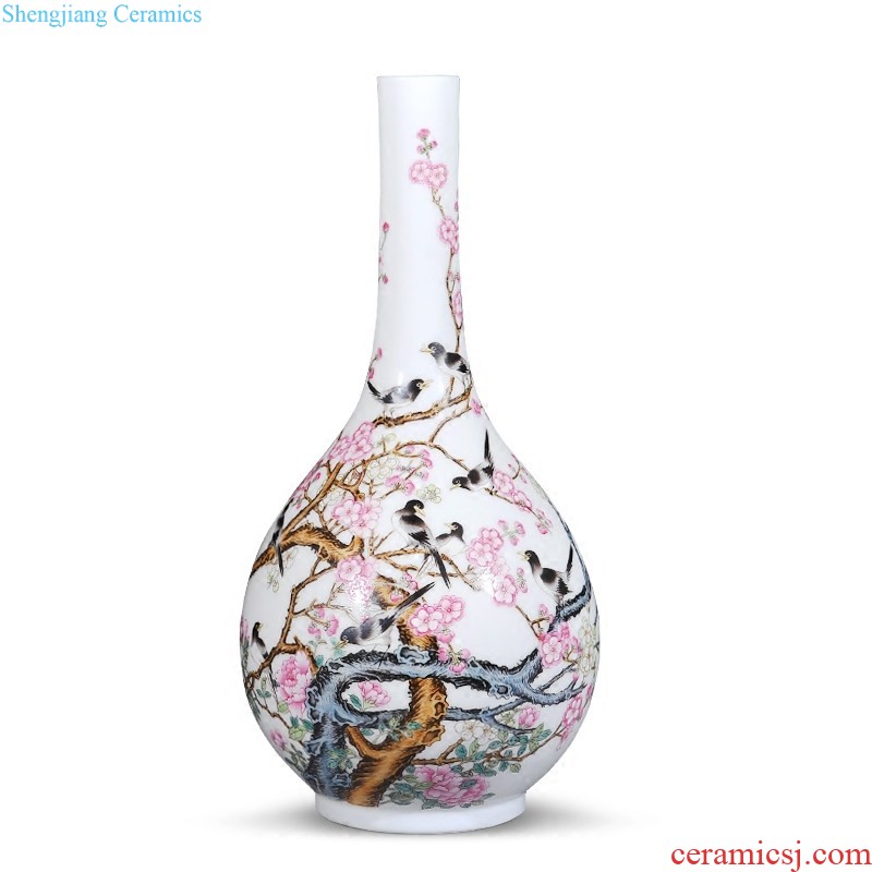 Jingdezhen imperial kiln chinaware imitation qing qianlong pastel nine xi plum home furnishing articles collection of gall bladder sitting room adornment