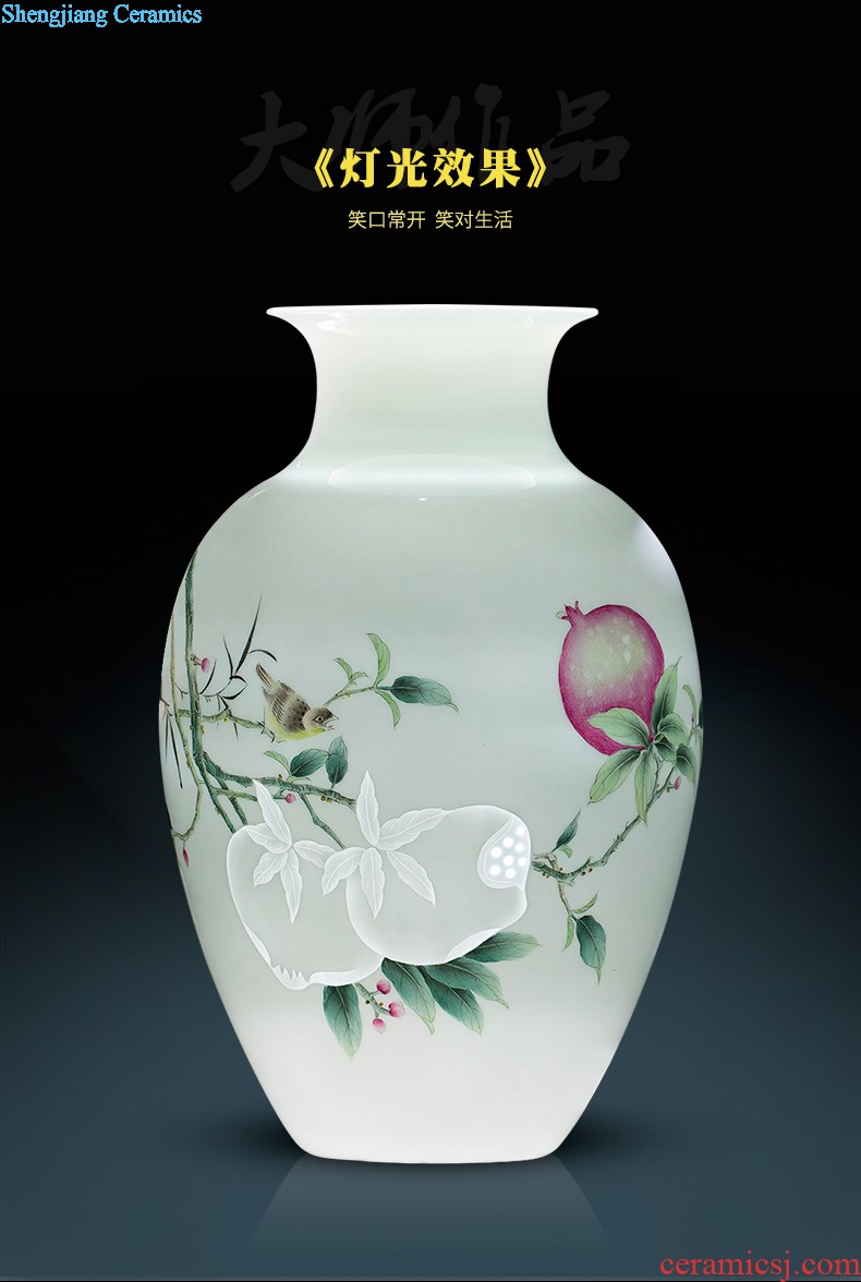 Jingdezhen ceramic porcelain enamel famous hand-drawn characters vase ferro ShouXi home sitting room adornment is placed