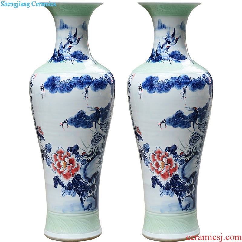 Jingdezhen ceramics vase famous master hand draw the sitting room of Chinese style household wine cabinet office furnishing articles ornament