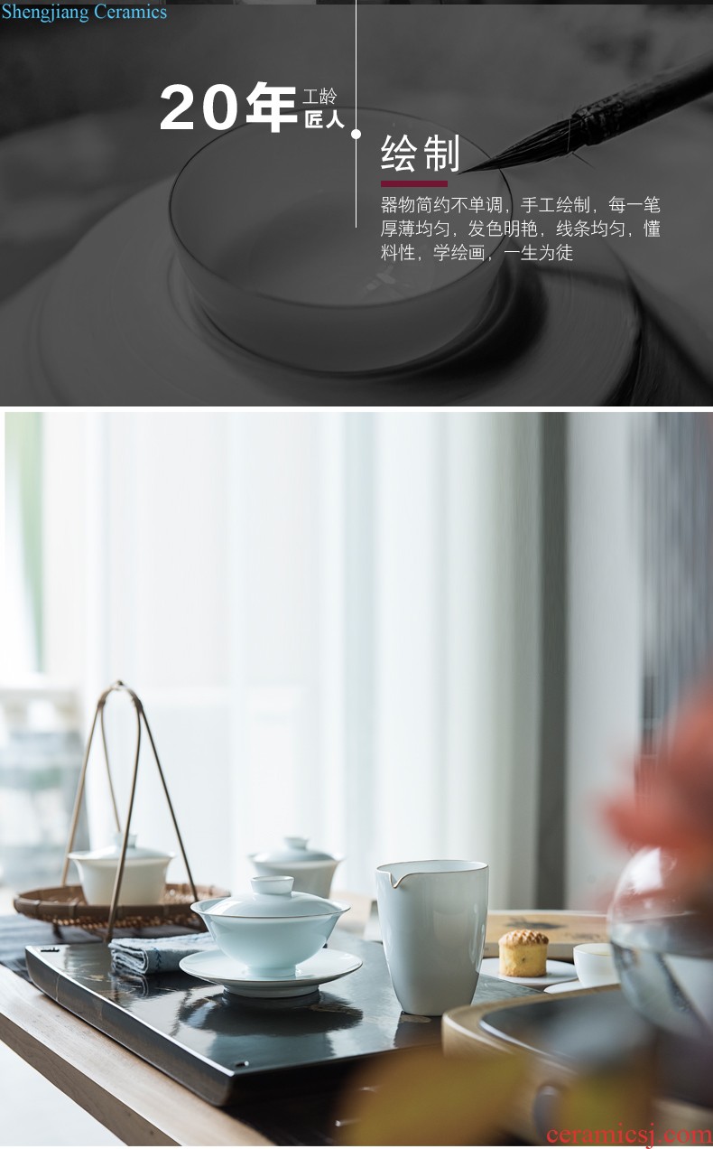 Ji blue seal big POTS in children Save POTS storage tank of jingdezhen ceramic pot of tea caddy storehouse tea sets