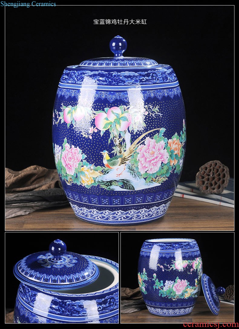 Jingdezhen ceramics vase hand-painted sabingga sukdun dergici jimbi plum bottle of flower arranging new Chinese contemporary sitting room decoration