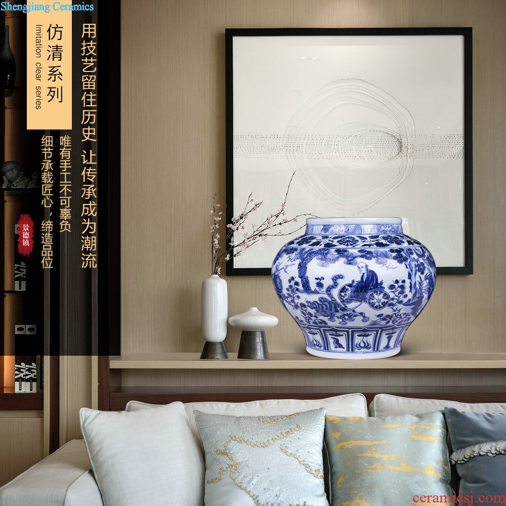 Jingdezhen ceramics furnishing articles of Chinese style of blue and white porcelain vase flowers Vogue to live in the living room TV cabinet decoration