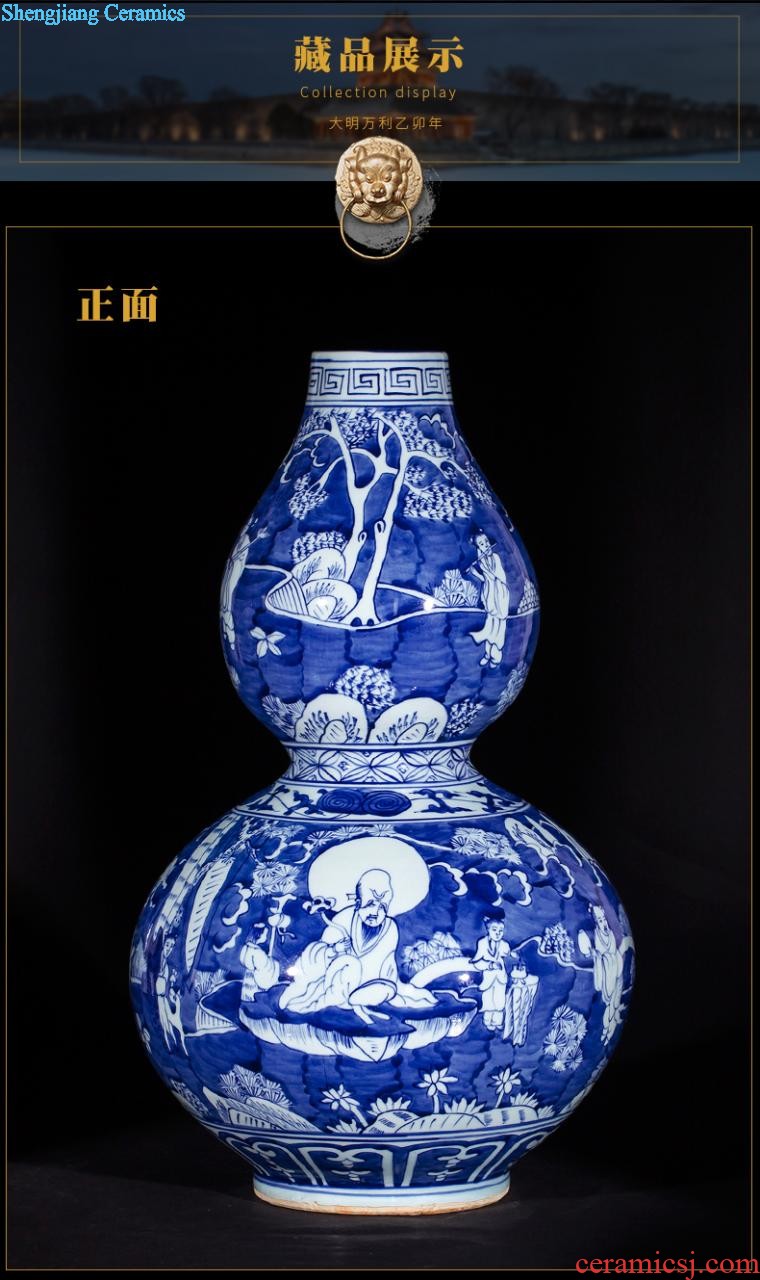 Hand of large blue and white vase sf50 jingdezhen ceramics riches restaurant decoration large living room