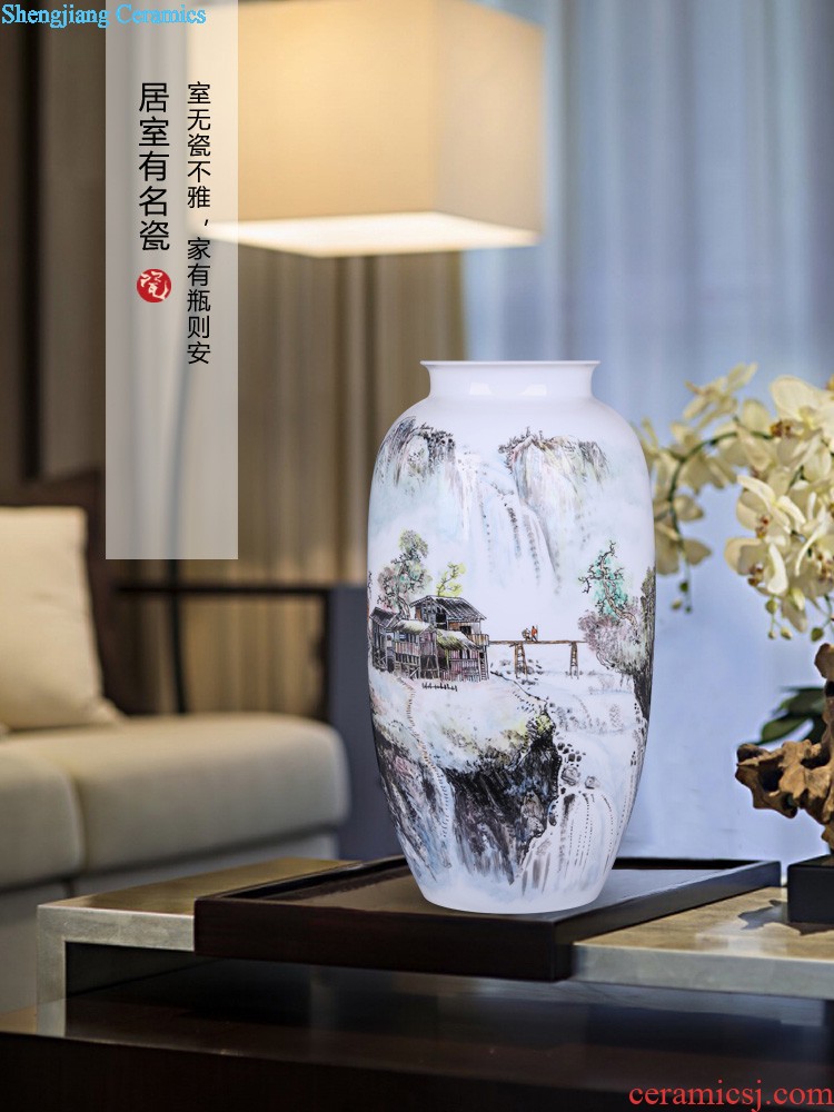 Jingdezhen ceramic crystal color red gold peony vases Contemporary household landing crafts are sitting room