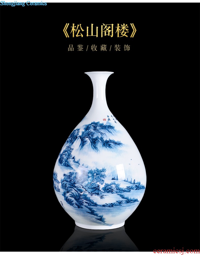 D2 jingdezhen ceramics binaural high landing big vase furnishing articles flower arranging archaize sitting room decoration home decoration