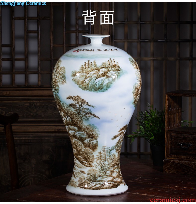 Jingdezhen ceramics by hand carved poems of large vases, decorative household items furnishing articles opening gifts yz1