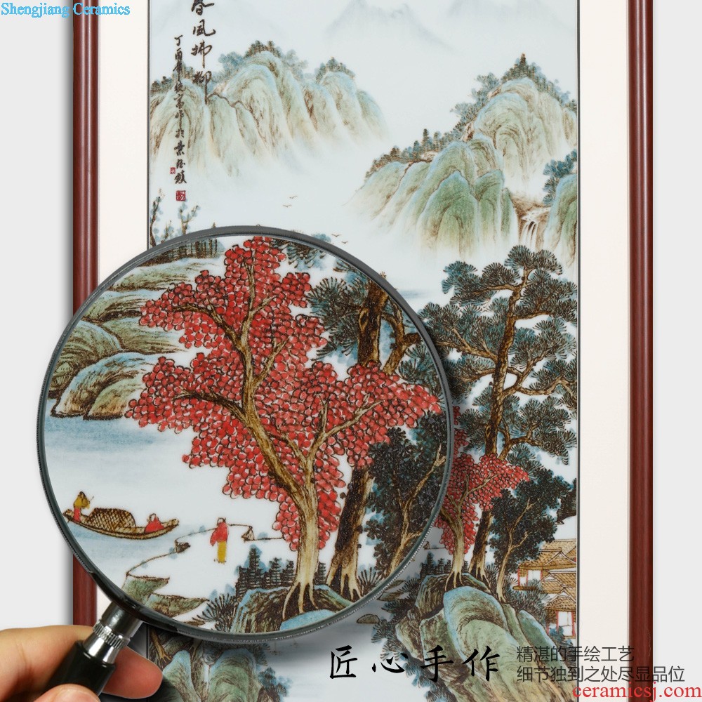 Jingdezhen ceramics Dong-ming li see cloud light porcelain plate painting decoration Contemporary household crafts are sitting room