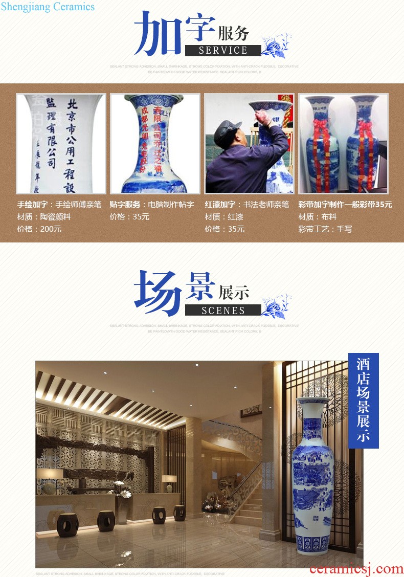 Master of jingdezhen ceramics vase hand-painted shadow blue paint pomegranate bottles of Chinese style living room decoration office furnishing articles