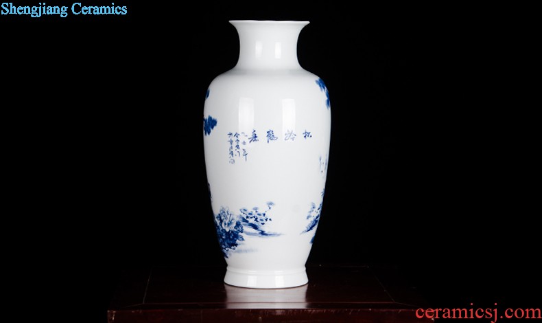 Antique hand-painted Z055 jingdezhen ceramics powder enamel blooming flowers large vases, sitting room adornment is placed