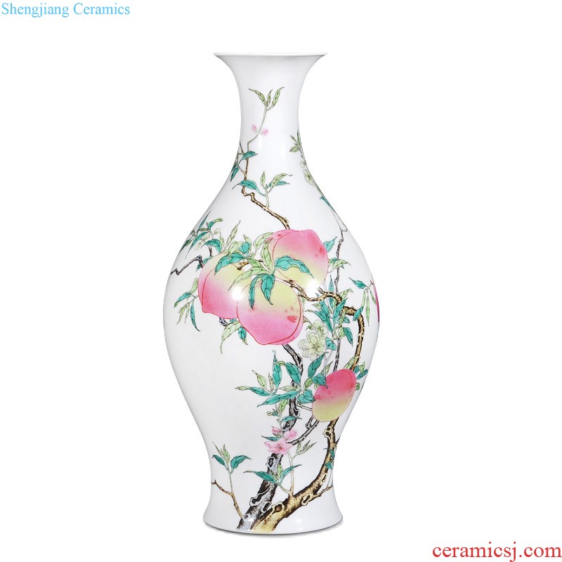 Jingdezhen imperial kiln chinaware imitation qianlong pastel blue to tie up branch flowers lines double yan ear tank aquarium furnishing articles in the living room