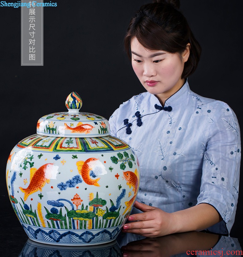 Jingdezhen ceramics vase Chinese famous flower arranging master hand draw powder enamel household the sitting room porch place