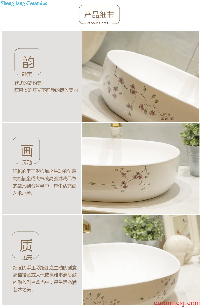 Koh larn, qi stage basin sink ceramic sanitary ware art basin washing a face of the basin that wash a face oval shamrock glittering