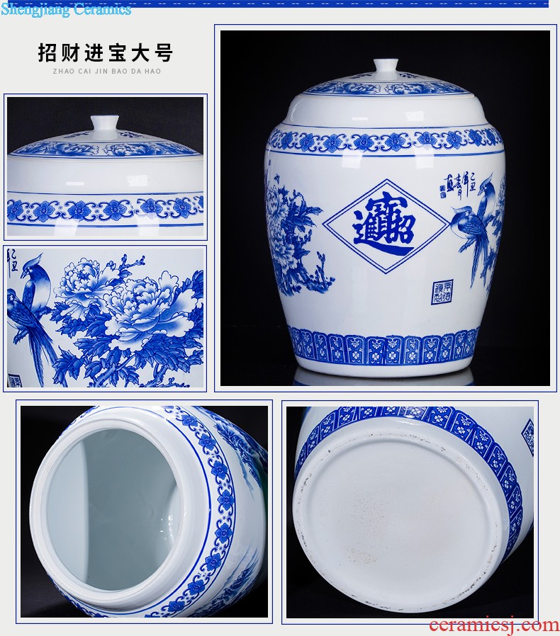 Jingdezhen ceramics antique blue-and-white bound branch lotus bottles of Chinese classical large Angle of the sitting room a few adornment furnishing articles