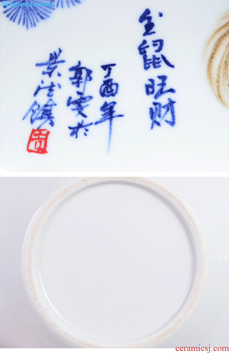 Jingdezhen ceramic handicraftsmen scroll painting and calligraphy calligraphy and painting cylinder cylinder study large sitting room adornment is placed ground vase